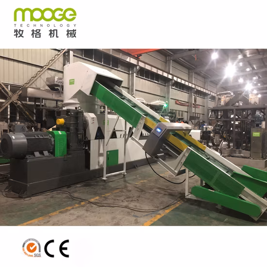 Residuos PP/PE/LDPE/HDPE/BOPP/PA/PVC/ABS/PS/PC/EPE/EPS/PET Película en escamas Bolsa tejida gigante Línea de granulador de plástico Planta de peletización Máquina de reciclaje de granulación